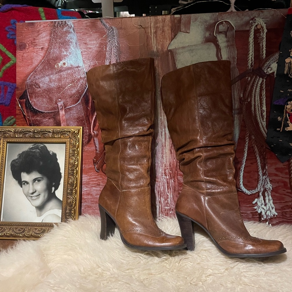 Kenneth Cole studded leather boots